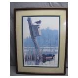 Framed Artwork of Wood Ducks in a Marsh