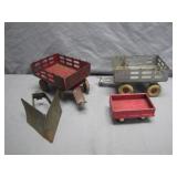 Metal Toy Trailers and Plow