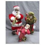 Trio of Santa Claus Figurines With Flair