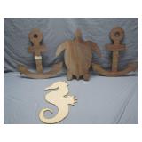 Sea Life Wood Cutout Decor Set