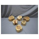 6 Rustic Wooden Log Slices