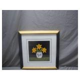Framed Artwork of Daffodils in Vase
