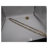 18k Gold Chain and Size 10.5 Ring Duo