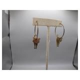 Adorable Cat Costume Gold Colored Earrings