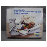 White Marble Ice Cream Mixing Set