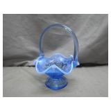Fenton Pressed Glass Blue Basket