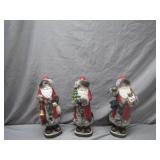 3 Santa Claus Figurines