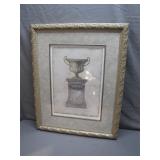 Framed Art of Urn on Pedestal