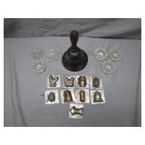Brass Mold Set with Bell and Glass Plates
