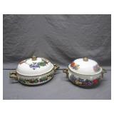 Porcelain Cookware With Fruit Motifs