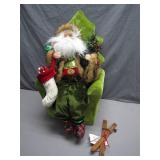 Santa Claus Figurine With Chair and Skis