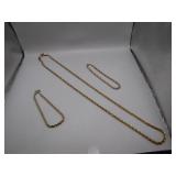 Gold-Colored Necklace and Bracelet Set