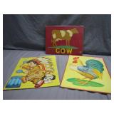 3 Vintage-Themed Wooden Puzzles