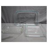 3 Clear Glass Pyrex Dishes