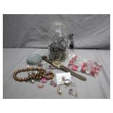 Curated Treasure Jar With Jewelry Galore