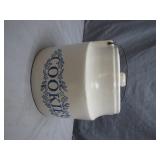 Stoneware Cookie Jar With Blue Design