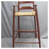 Wooden High Chair With Woven Seat