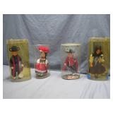 4 Regional Costume Dolls With Boxes