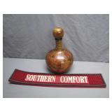 Vintage Decanter and Southern Comfort Bar Mat