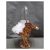 Glass Basket with Ruffled Edges and Handle