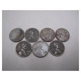 7 1943 Steel Pennies, 1 With ï¿½Dï¿½ Mint Mark