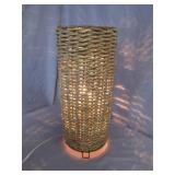 Handwoven Cylindrical Wicker Lamp