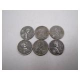Six 1943 Steel Pennies