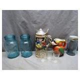 Eclectic Collection: Mason Jars, Stein & Pitcher