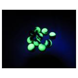 10 Uranium Glass Marbles in Wooden Case