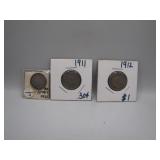 1910, 1911, 1912 ï¿½Vï¿½ Nickels Collection