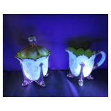 Northwood Louis XV Custard Glass Set