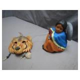 Handcrafted Figurine and Wolf Mask