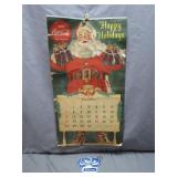 1958 Coca Cola Christmas Calendar & Keychain