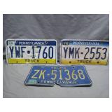 Three Pennsylvania Truck Plates