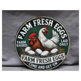 Farm Fresh Eggs Metal Sign