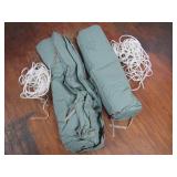 Two Older Green Canvas Tents, No Poles