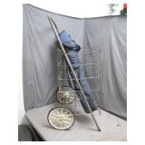 Folding Metal Utility Cart with Wheels