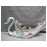 Murano-Style Glass Swan Bowl