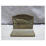 Bronze Cottage Scene Bookend