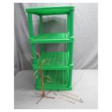 Versatile Green Shelf With Accessories