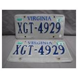 Virginia License Plates with May 2021 Tags