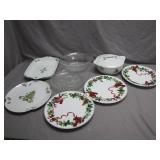 Festive Holiday-Themed Dinnerware Set
