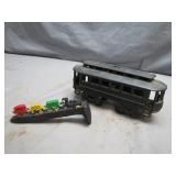 Cast Iron Streetcar & Railroad Spike Train Set