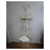 Metal Three-Tier Corner Shelf Stand