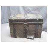 Metal-Clad Domed Wooden Storage Chest