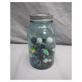 Ball Mason Jar With Mixed Marbles