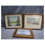 Trio of Framed Artworks in Mixed Styles