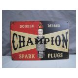 Retro Champion Spark Plugs Sign