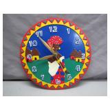 Hand-Painted African Village Wall Clock