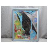 Framed Glitter Artwork of a Bird Design